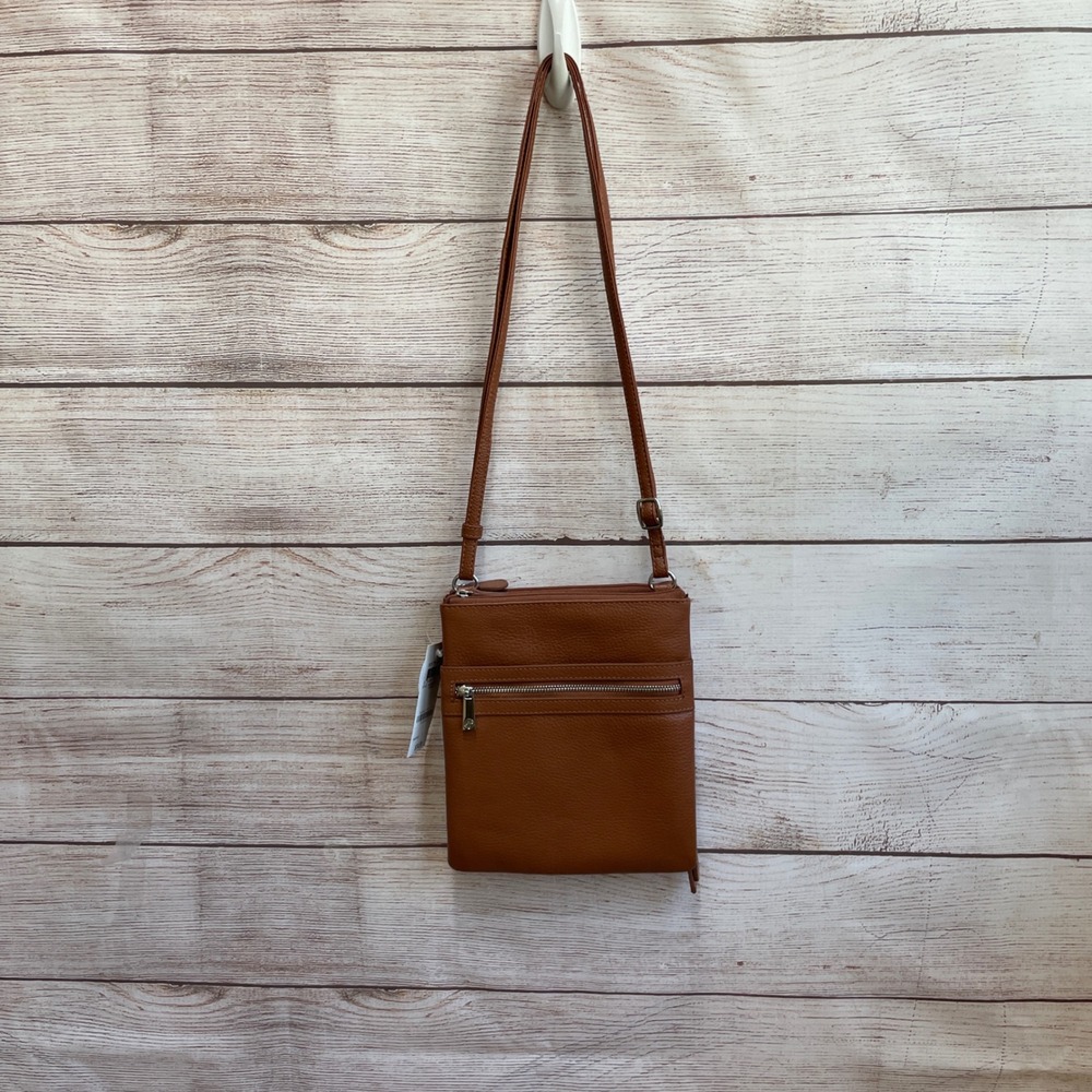 NEW WITH TAGS GIANI BERNINI SOFTLY CORE‎ CROSSBODY IN COGNAC LEATHER